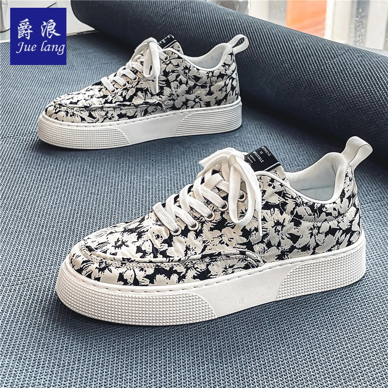 2025春季男鞋新款透气帆布鞋子男款潮流百搭小白鞋运动鞋休闲板鞋