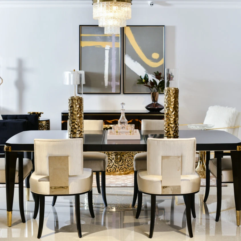 CT简约长餐桌美式套轻奢家用餐厅现代客厅