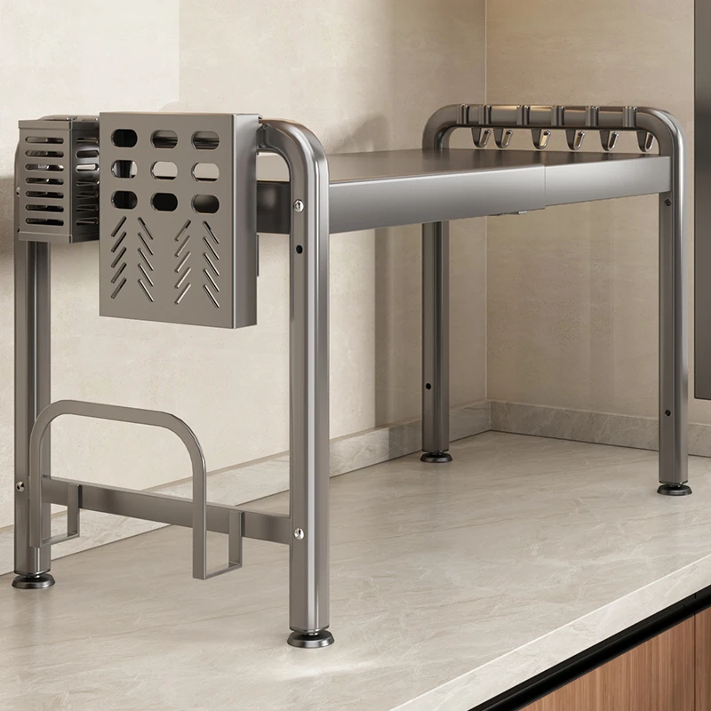 可伸缩厨房置物架微波炉架子家用台面桌面双层微波炉架置物架