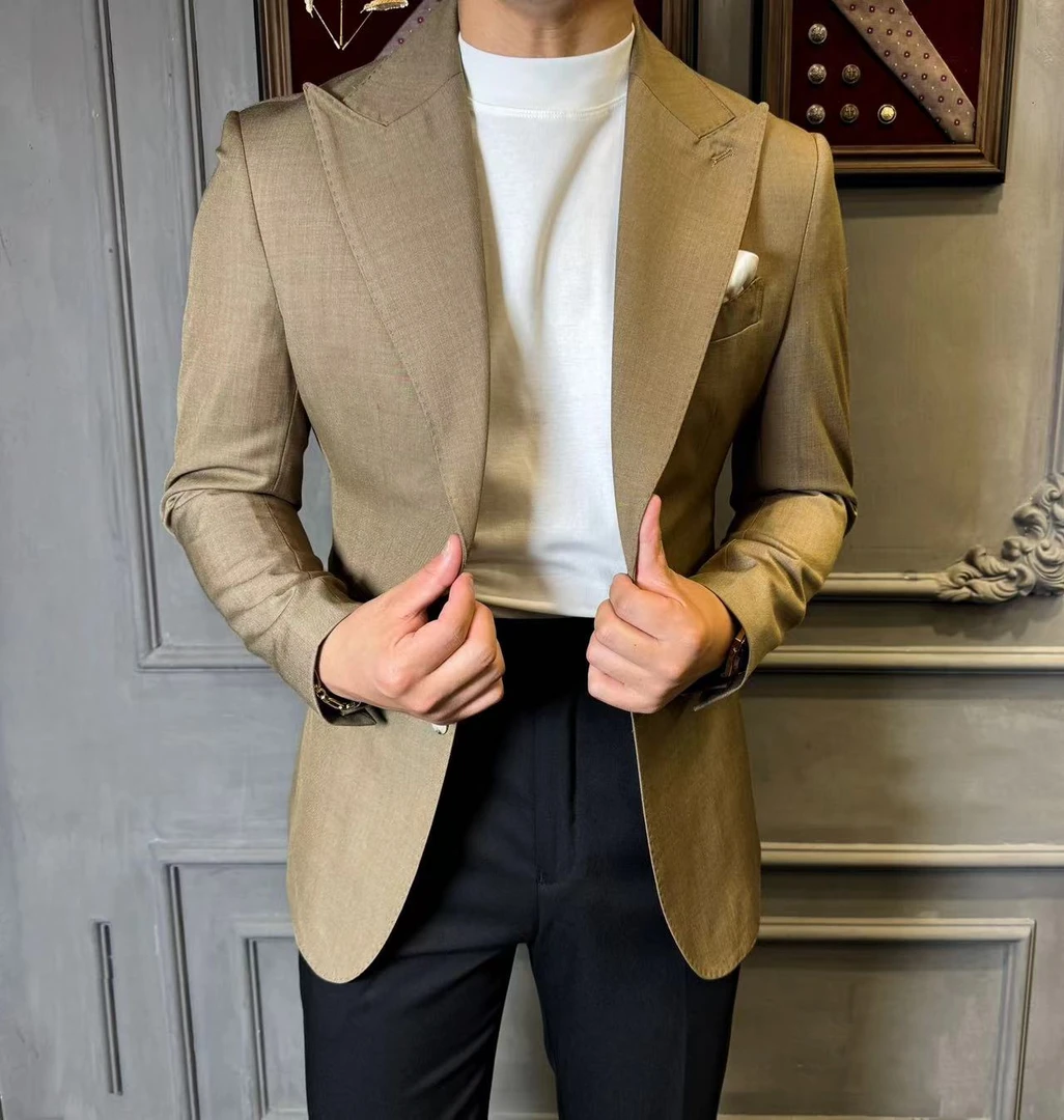 花伦 -上新  高级感戗驳领驼色西装上衣四季款