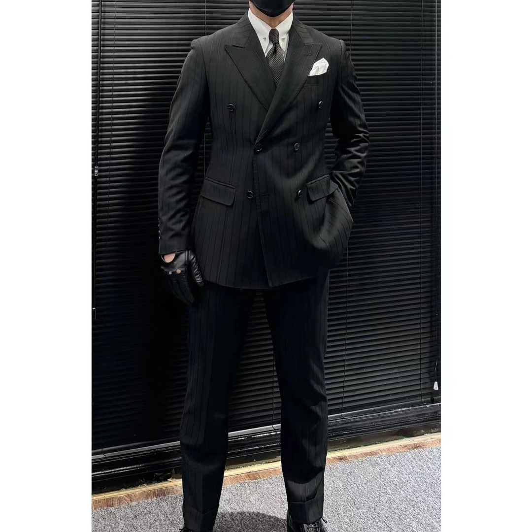 花伦 - 上新  意式老炮条纹戗驳领套装 西装套装