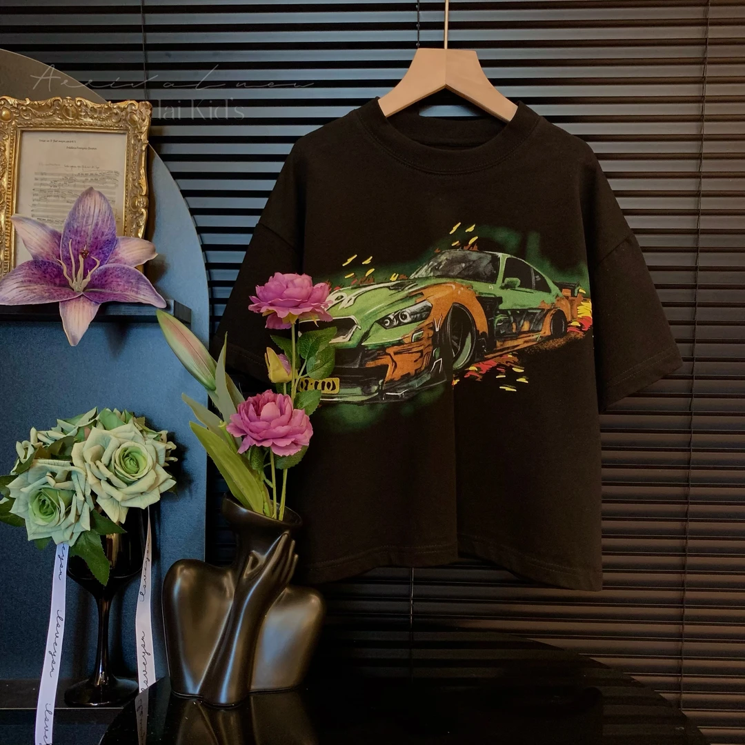 【现货】儿童短袖T恤中大童韩版时尚韩版夏季短袖男童T恤套装YG5954