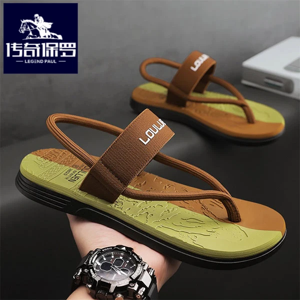 传奇保罗凉鞋男款夏季外穿罗马沙滩凉拖运动防滑男士开车两用夹脚