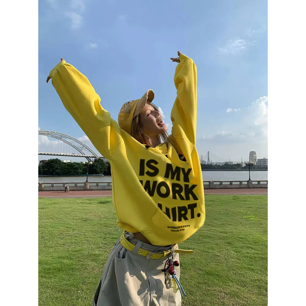 新款新款秋冬百搭宽松显瘦慵懒风连帽卫衣女ins风设计感帽衫上衣