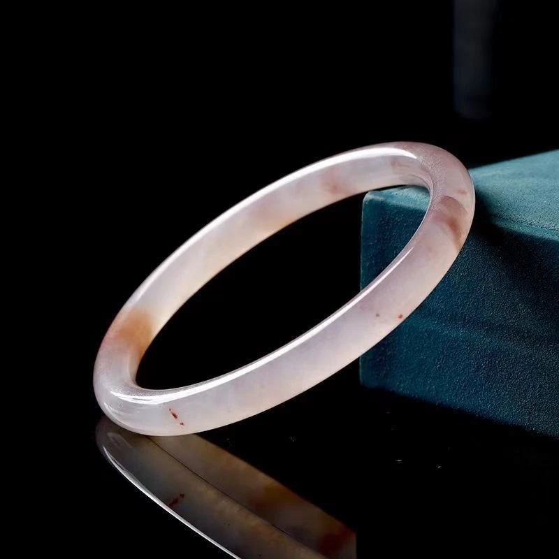 新疆正宗金丝玉镯子女款冰透飘花贵气珠宝时尚少女紫色贵妃镯高冰