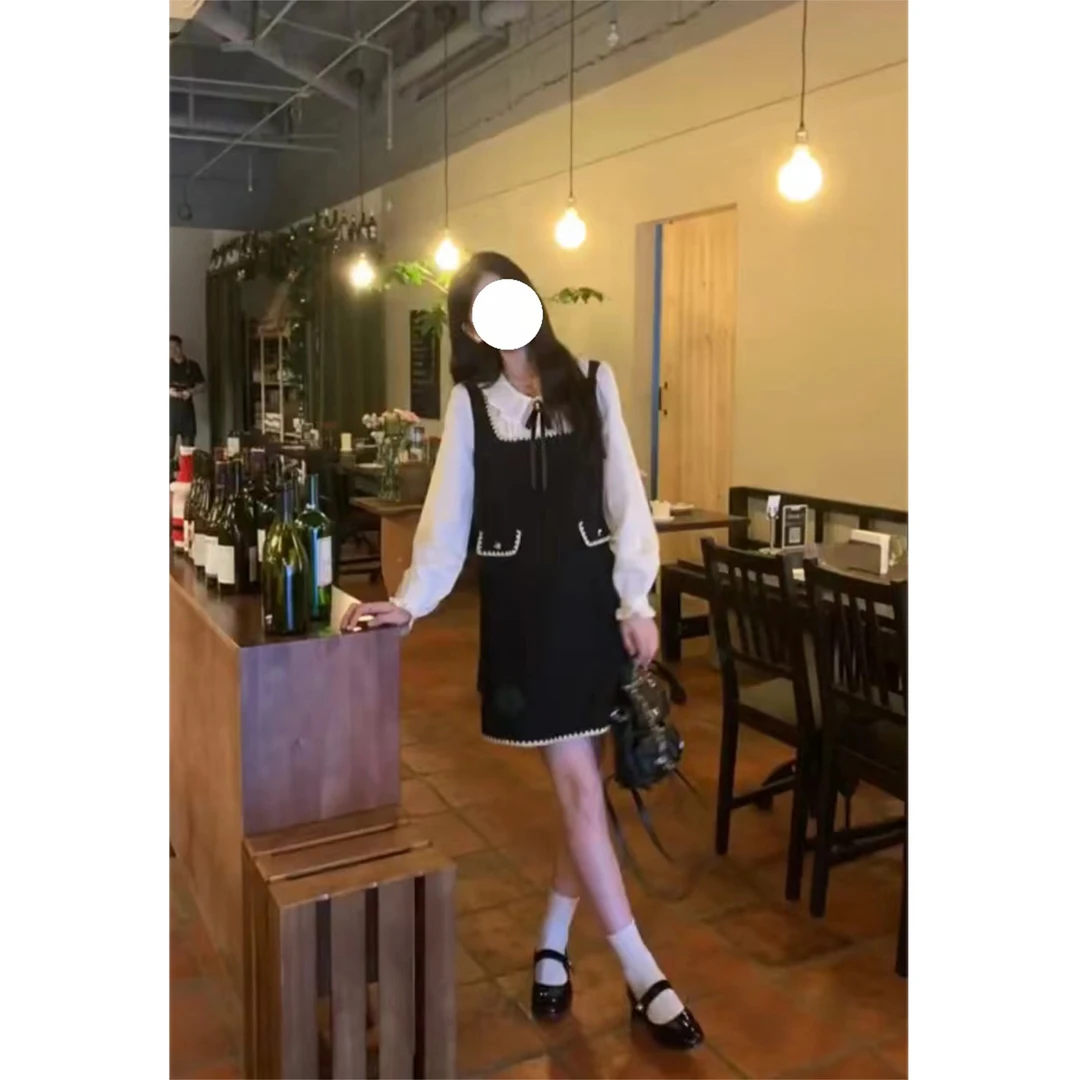 鹿向南【霍尔顿女孩】学院风假俩件连衣裙宽松连衣裙