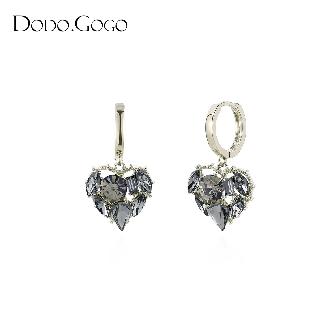 DODOGOGO 合金合成锆石耳饰 气质轻奢时尚百搭复古简约个性耳环女