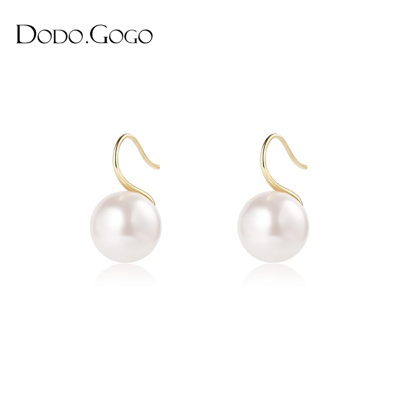 DODOGOGO 合金仿珍珠耳饰 简约耳环女高级时尚耳饰气质秋冬百搭