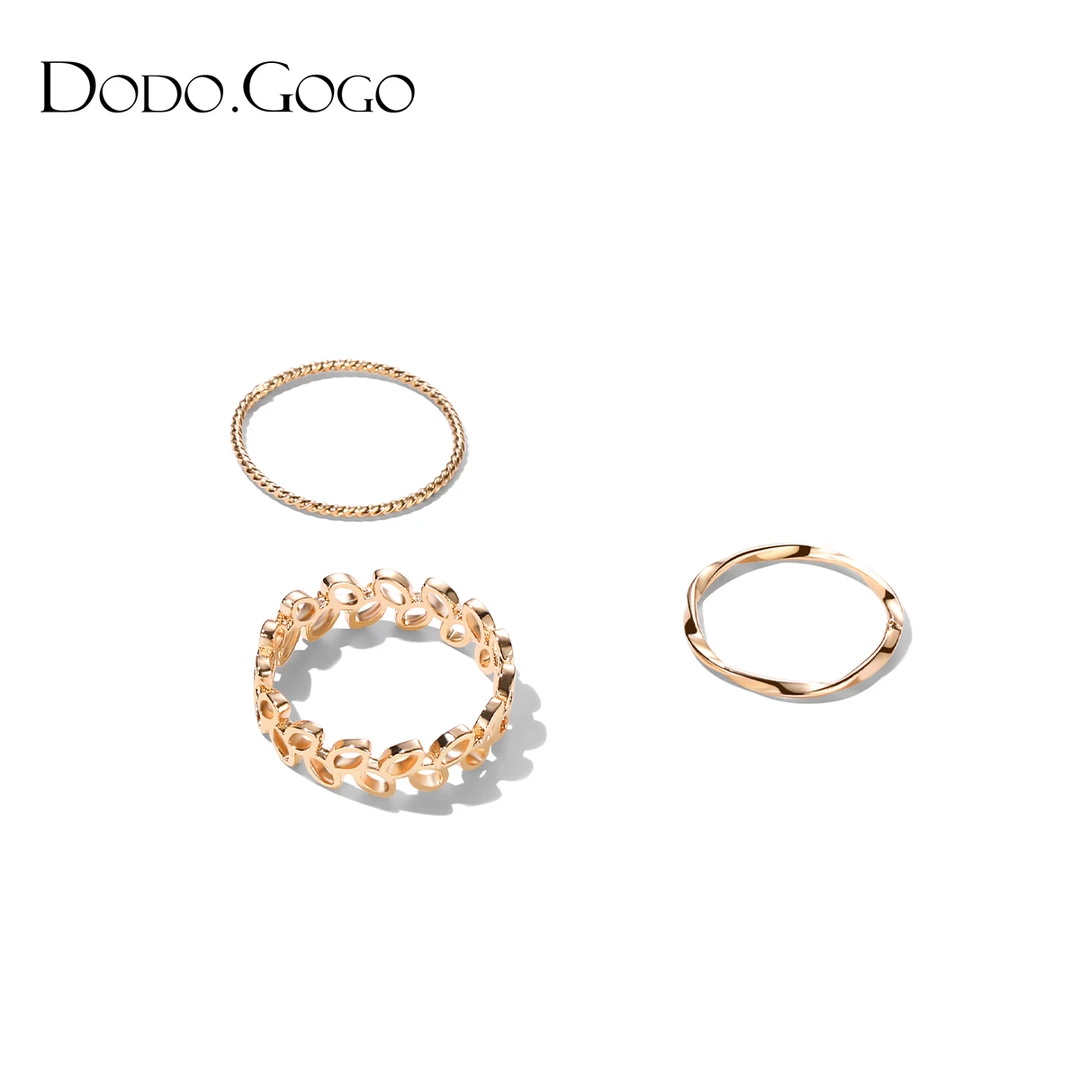 DODOGOGO 合金戒指 时尚简约个性指环气质轻奢百搭叠戴精致设计感