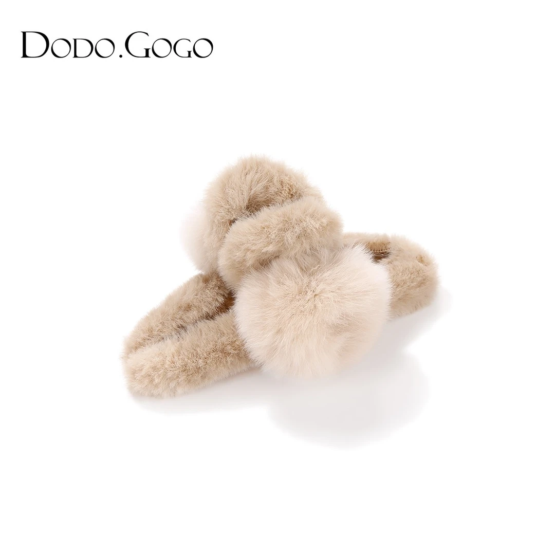 DODOGOGO 铜合金布艺发饰 抓夹后脑勺盘发一字夹女发夹秋冬鲨鱼夹