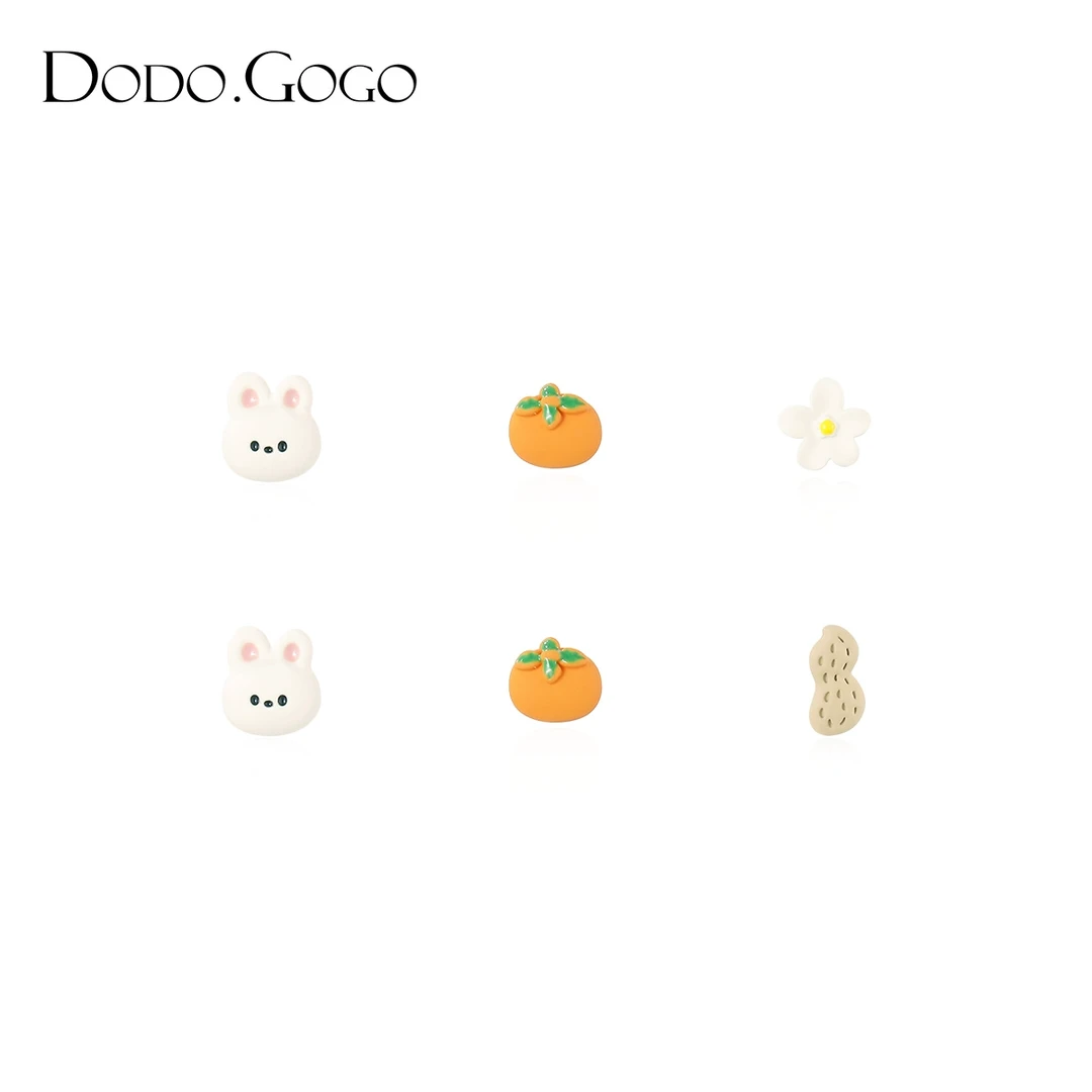 DODOGOGO 合金耳饰 百搭甜美小兔子六件套耳钉耳饰柿柿如意耳环