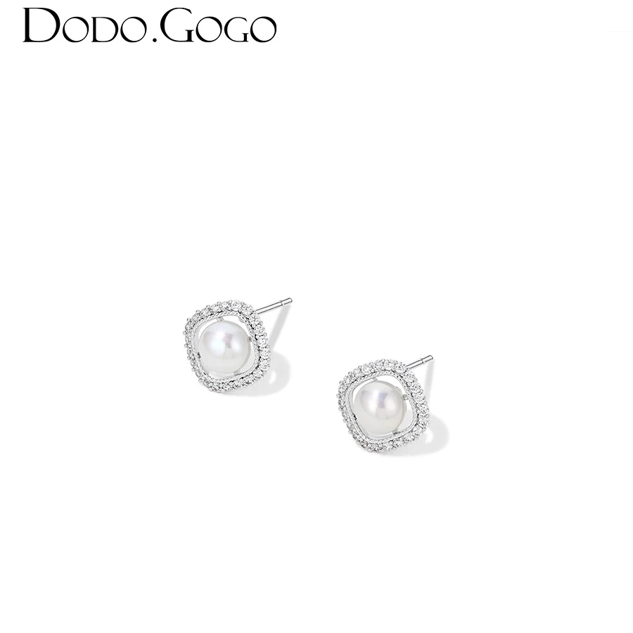 DODOGOGO 合金合成锆石耳饰 气质轻奢时尚百搭简约精致名媛耳钉