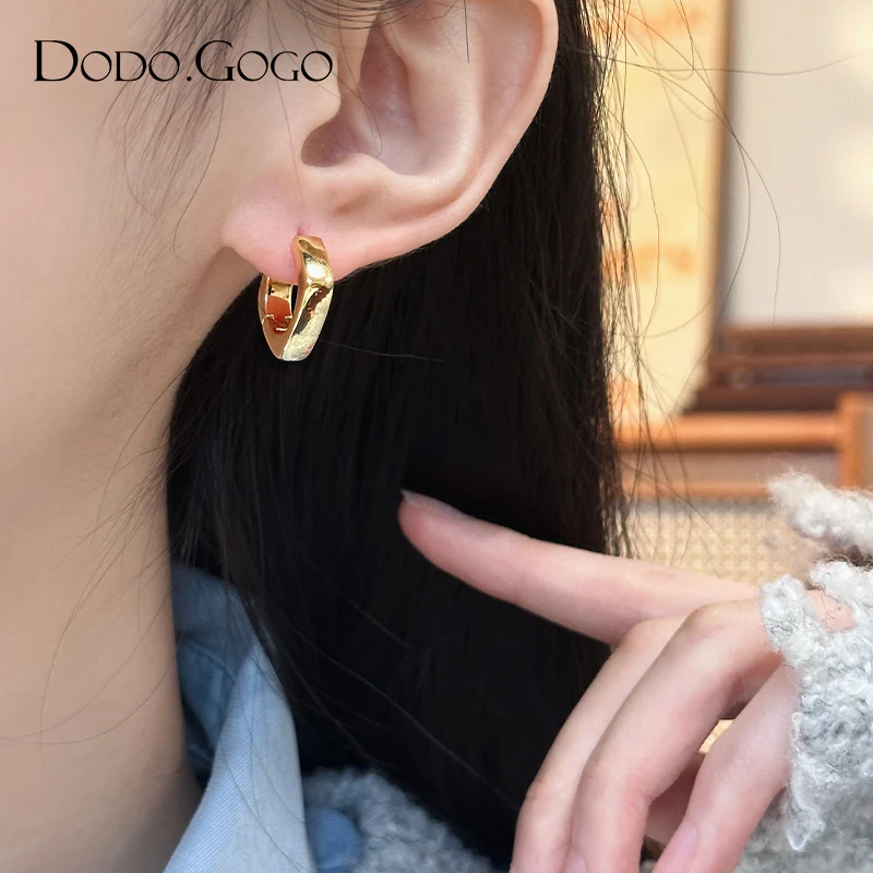 DODOGOGO 合金耳饰 气质轻奢时尚百搭复古简约五金女孩耳环