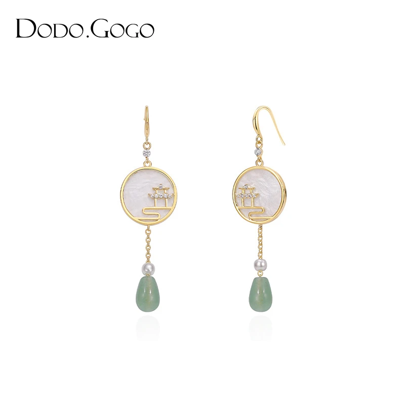 DODOGOGO 合金耳饰 新中式汉服马面裙耳环气质古风耳饰A122