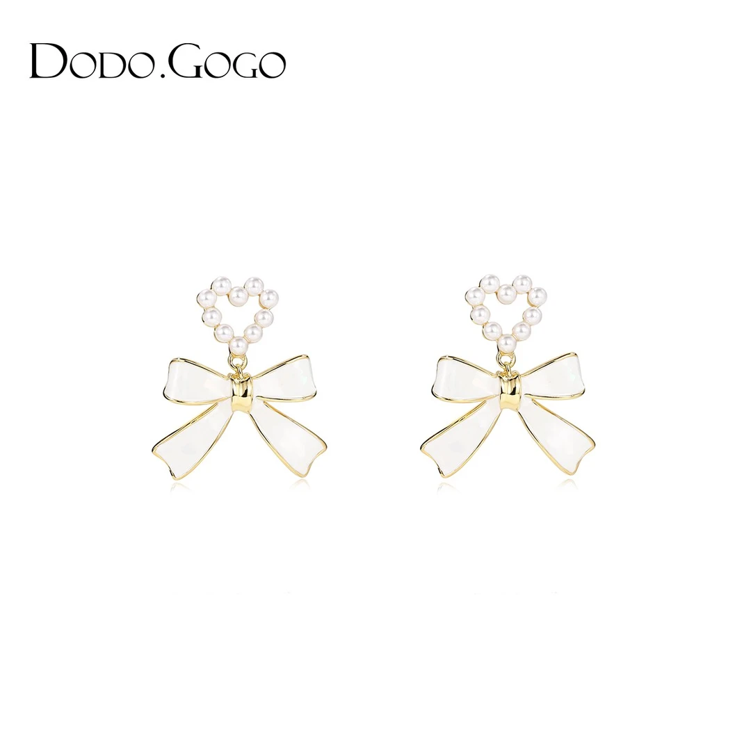 DODOGOGO 铜合金仿珍珠耳饰 七夕送女友百搭时尚气质耳钉
