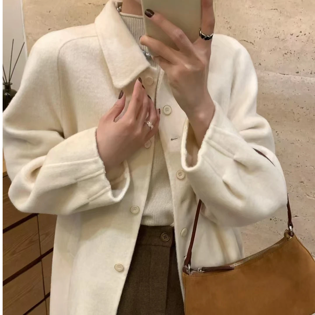 48小时内退换韩系小众精品高质感气质温柔秋冬设计感外套大衣