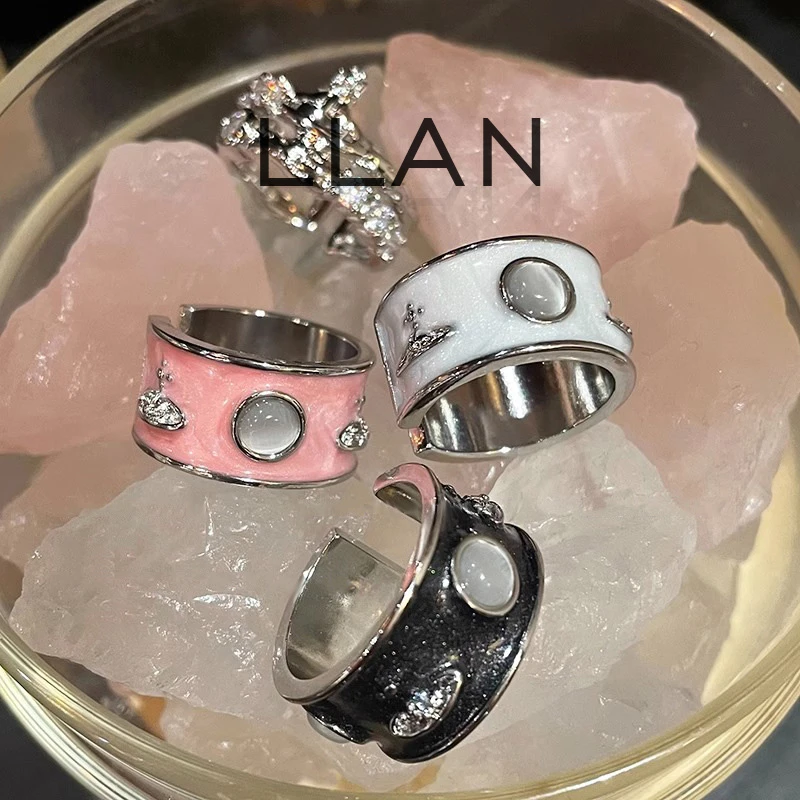 铜合金戒指 【土星猫眼】设计师款宽版开口戒指高级感时尚小众辣妹