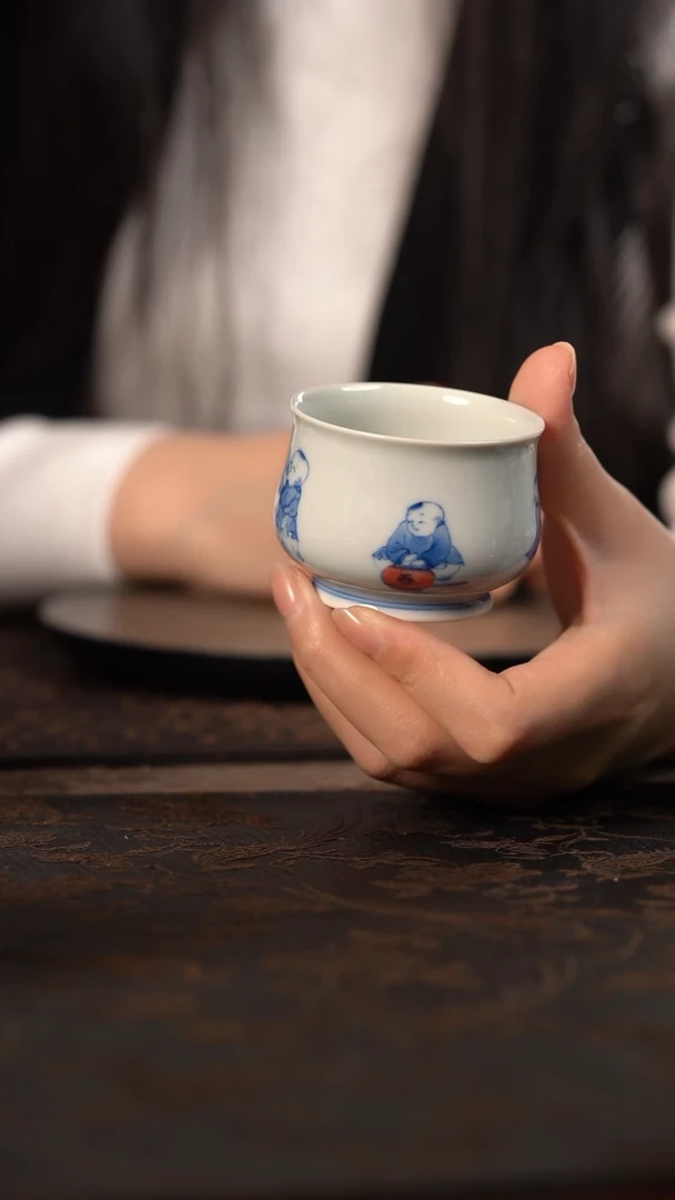 【闪购商品】杯聚澜堂五子闹春憨憨杯