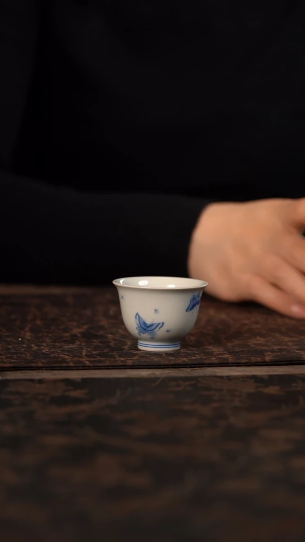 【闪购商品】杯聚澜堂福到蝴蝶一口杯