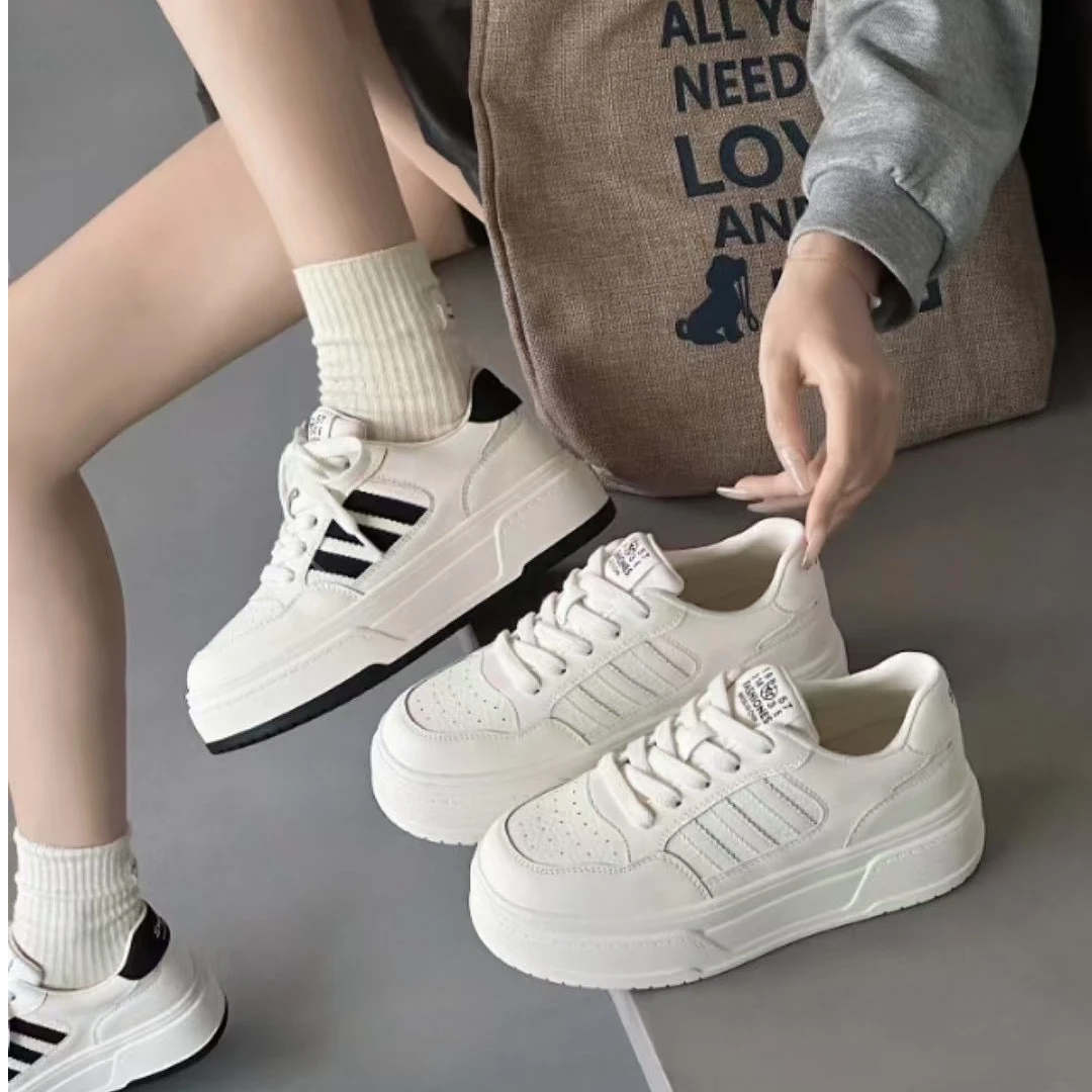 6770秋冬新品松糕厚底低帮小白鞋女韩版时尚休闲百搭