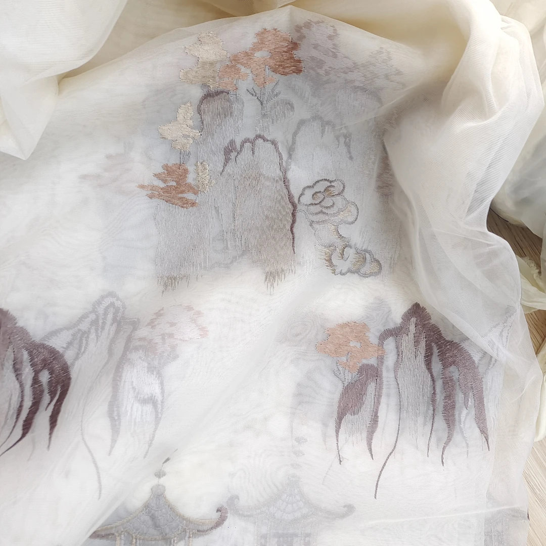 5028刺绣(挑线)纱帘宽5米高2.8米钩单