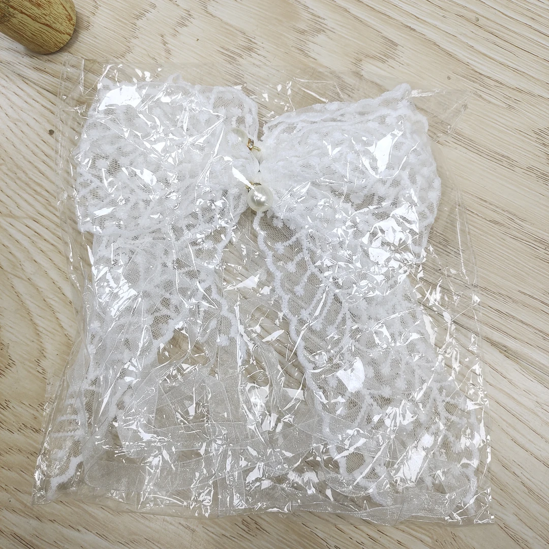 9998珍珠蝴蝶结纱帘绑带2对（4只）