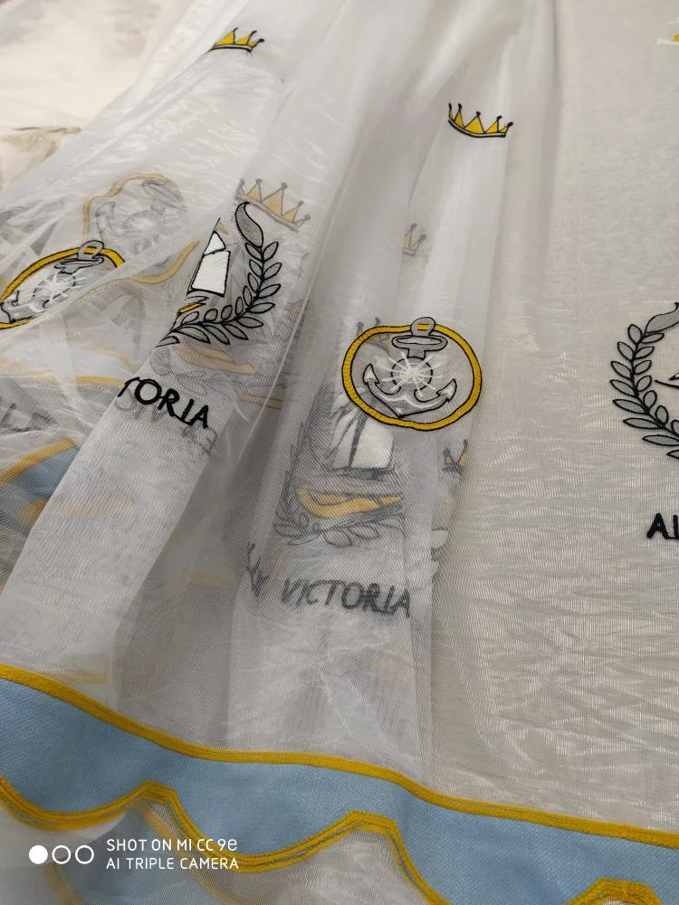 1291帆船毛巾绣纱帘宽5.02米钩高2.66（1）