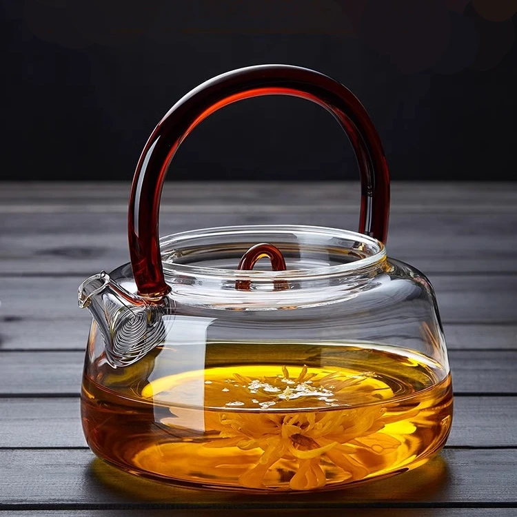 【半月提梁壶】玻璃茶壶耐高温加厚茶水分离电陶炉烧水壶泡茶器茶具