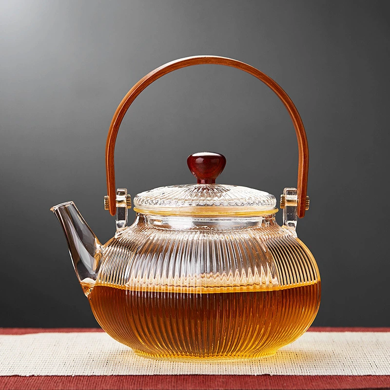 【宫灯蒸煮一体壶】高硼硅玻璃煮茶壶蒸茶器烧水壶提梁泡茶壶茶具