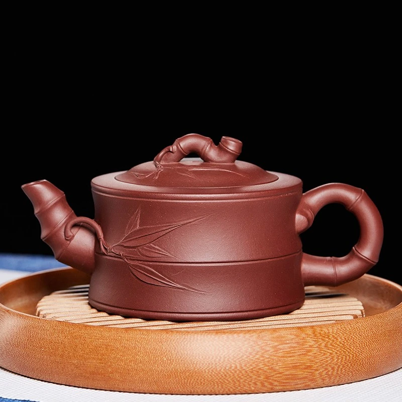 宜兴高矮竹节紫砂壶泡茶壶名家正宗陶瓷功夫茶具