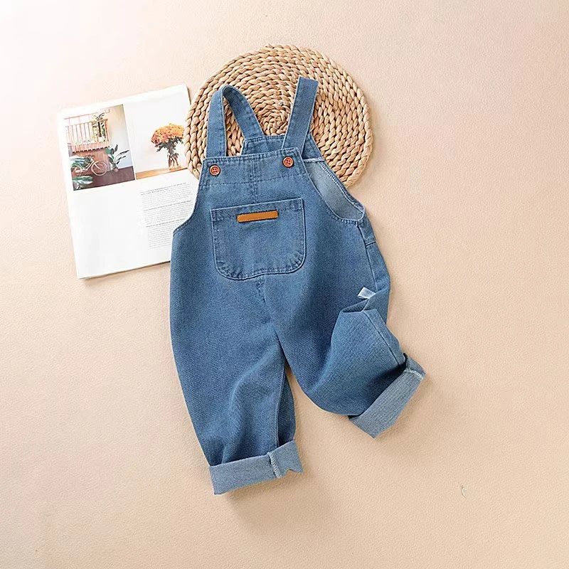 小童背带裤宝宝春秋装裤子2024宝宝春款牛仔裤女童婴儿可开裆