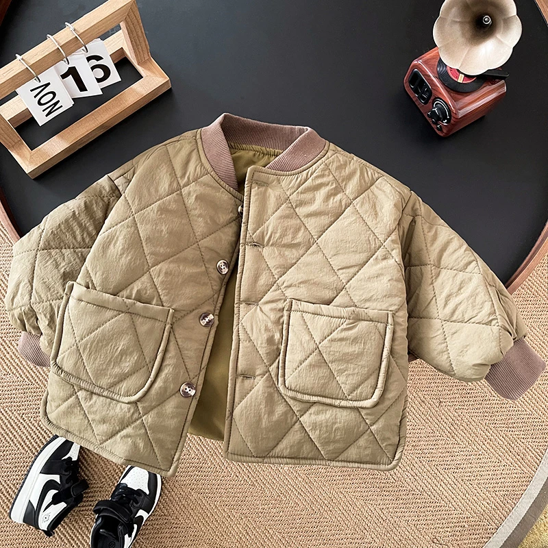 小众 ~山系轻薄棉服新款小童女宝宝加厚棉衣帅气男童夹棉外套