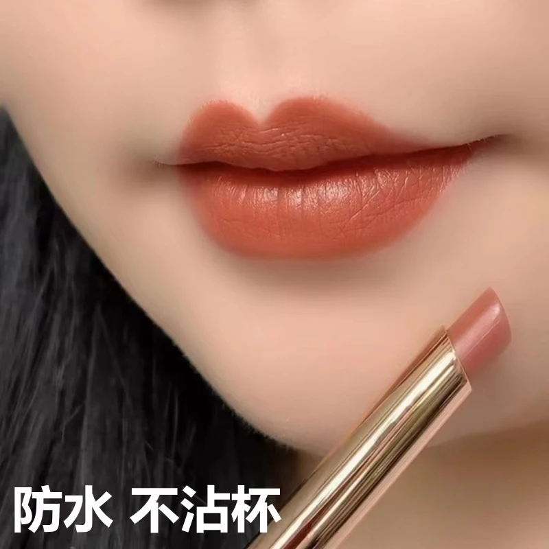 口红防水不掉色不沾杯不脱色保湿补水哑光豆沙色显白定妆神器哑光