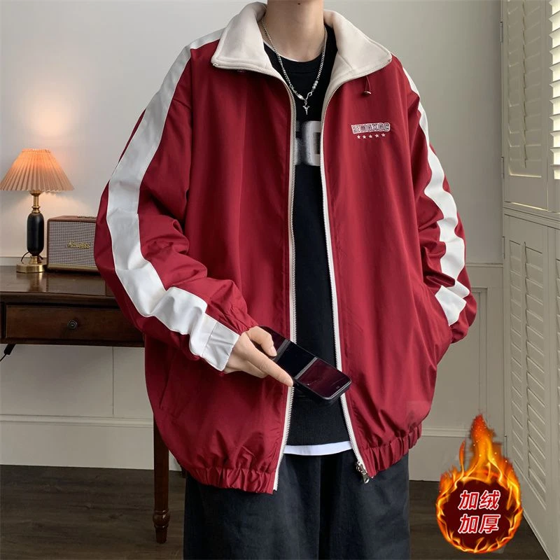 两面穿棉衣棉服冬季加厚羊羔毛外套男韩版潮流宽松休闲立领夹克