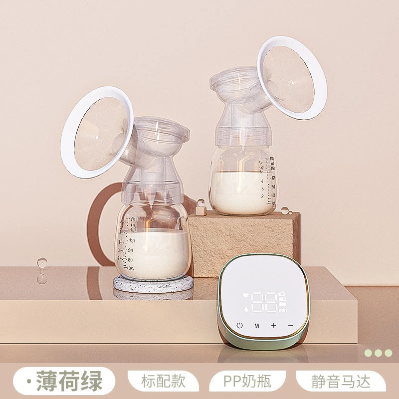 双边电动吸奶器舒适调节自动挤奶器静音大吸力按摩无痛仿生集乳器
