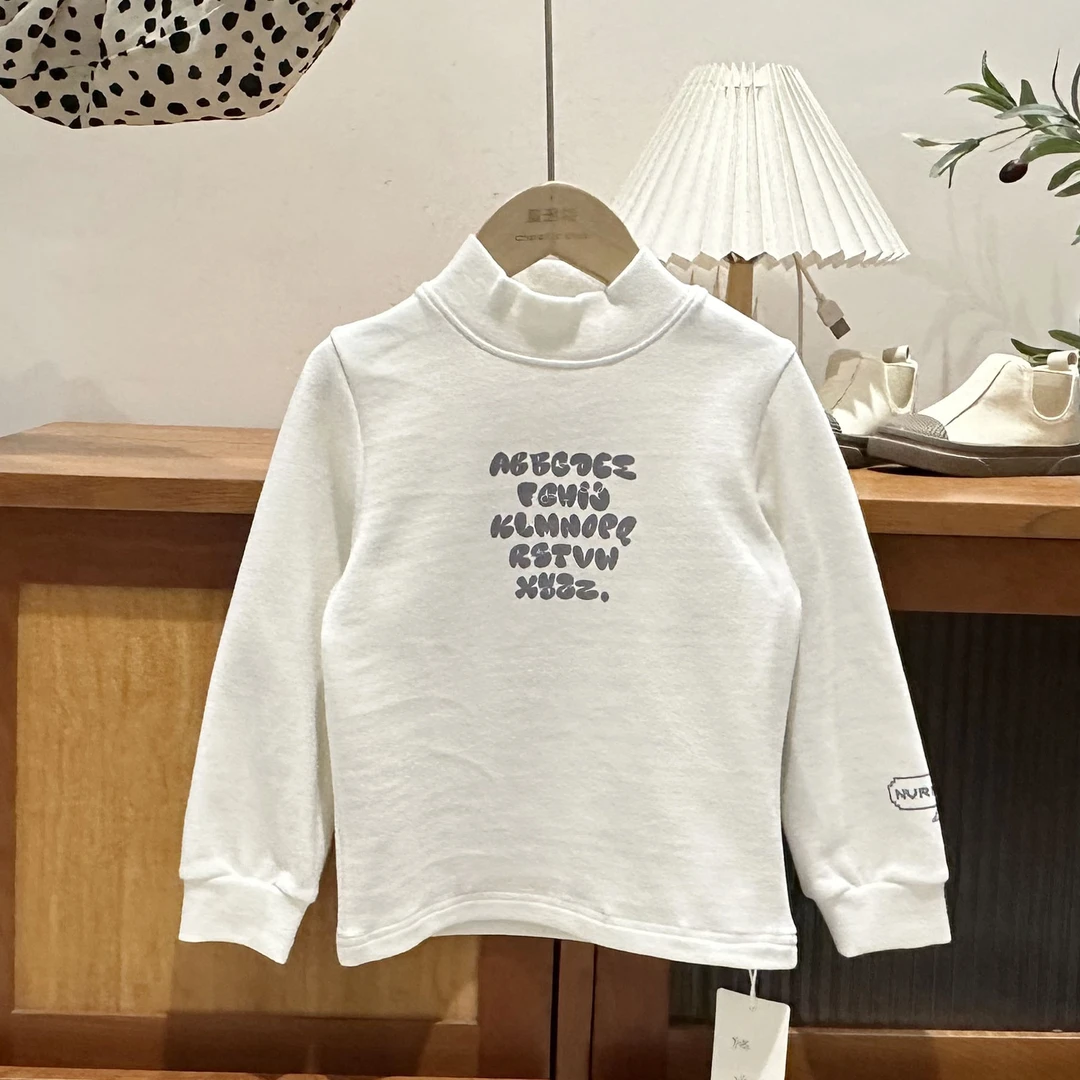 儿童冬季字母半高领打底衫90788