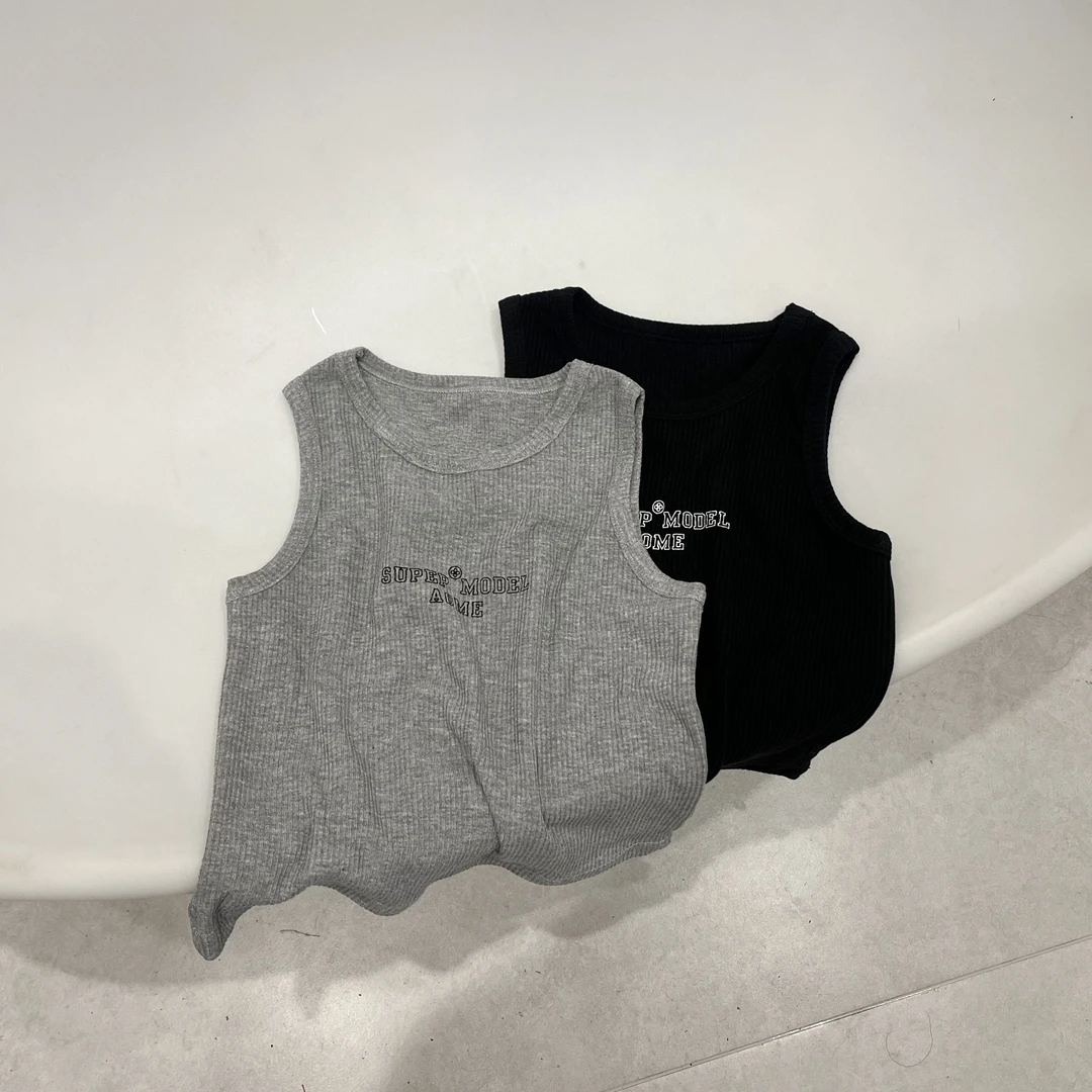 儿童夏季字母印花针织无袖背心30176