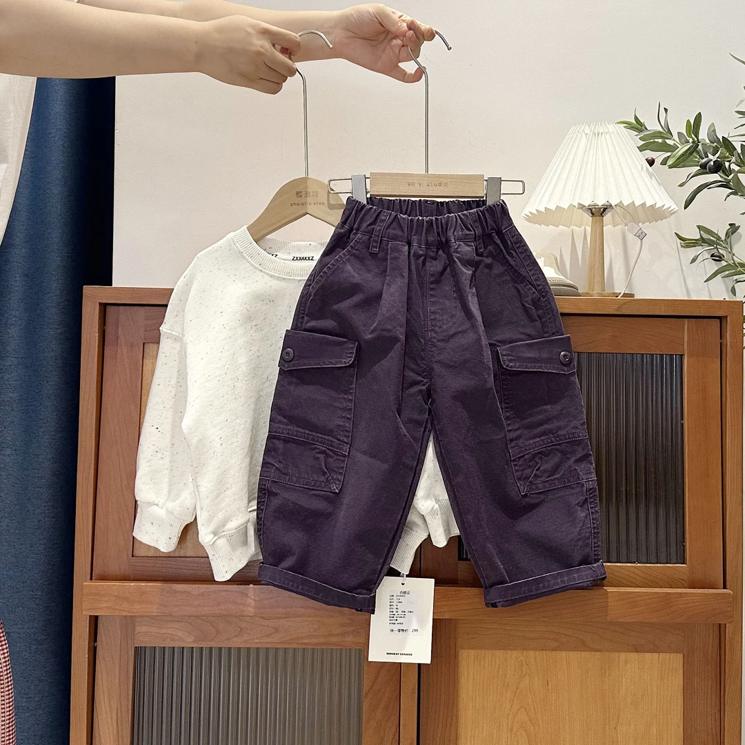 儿童百搭宽松直筒休闲工装裤53213