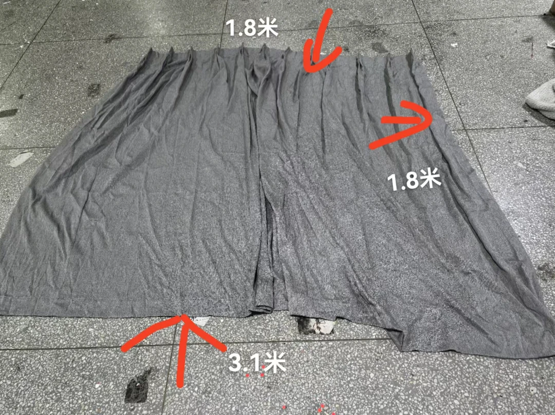 《厚广家》3楼180×180灰色全遮光加厚仿麻窗帘挂钩发1张5.4斤微瑕疵