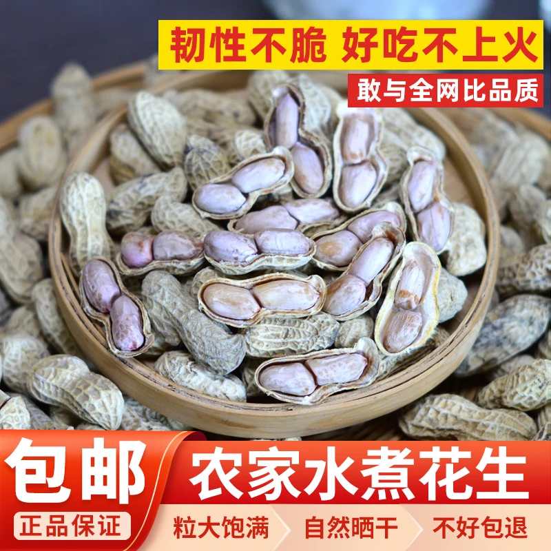 河源忠信水煮花生农产品农家日晒咸干花生客家盐水煮自然晒干带壳