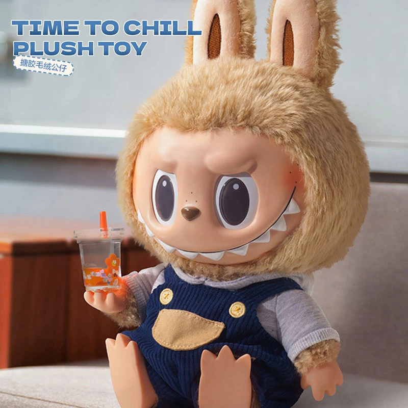 泡泡玛特LABUBU Time to chill-搪胶毛绒公仔