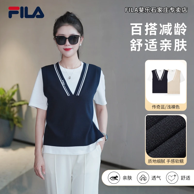 FILA/斐乐女 初秋新款【时尚休闲百搭减龄】短袖女装上衣F11W434112