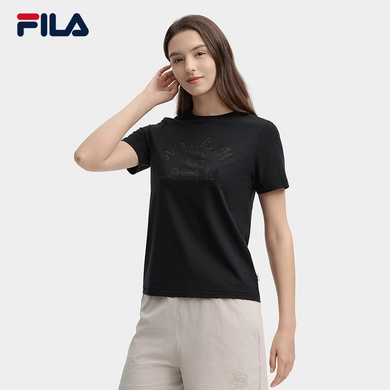 Fila/斐乐女秋季新款【简约高级舒适透气】圆领短袖T恤 F11W435103F