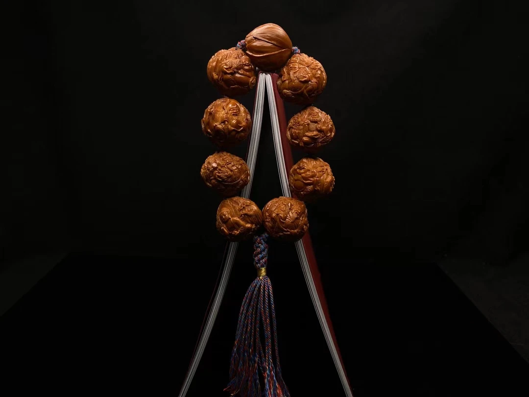 风景群仙 尺寸2.5*2.4竹明堂橄榄核雕纯手工雕刻文玩手串