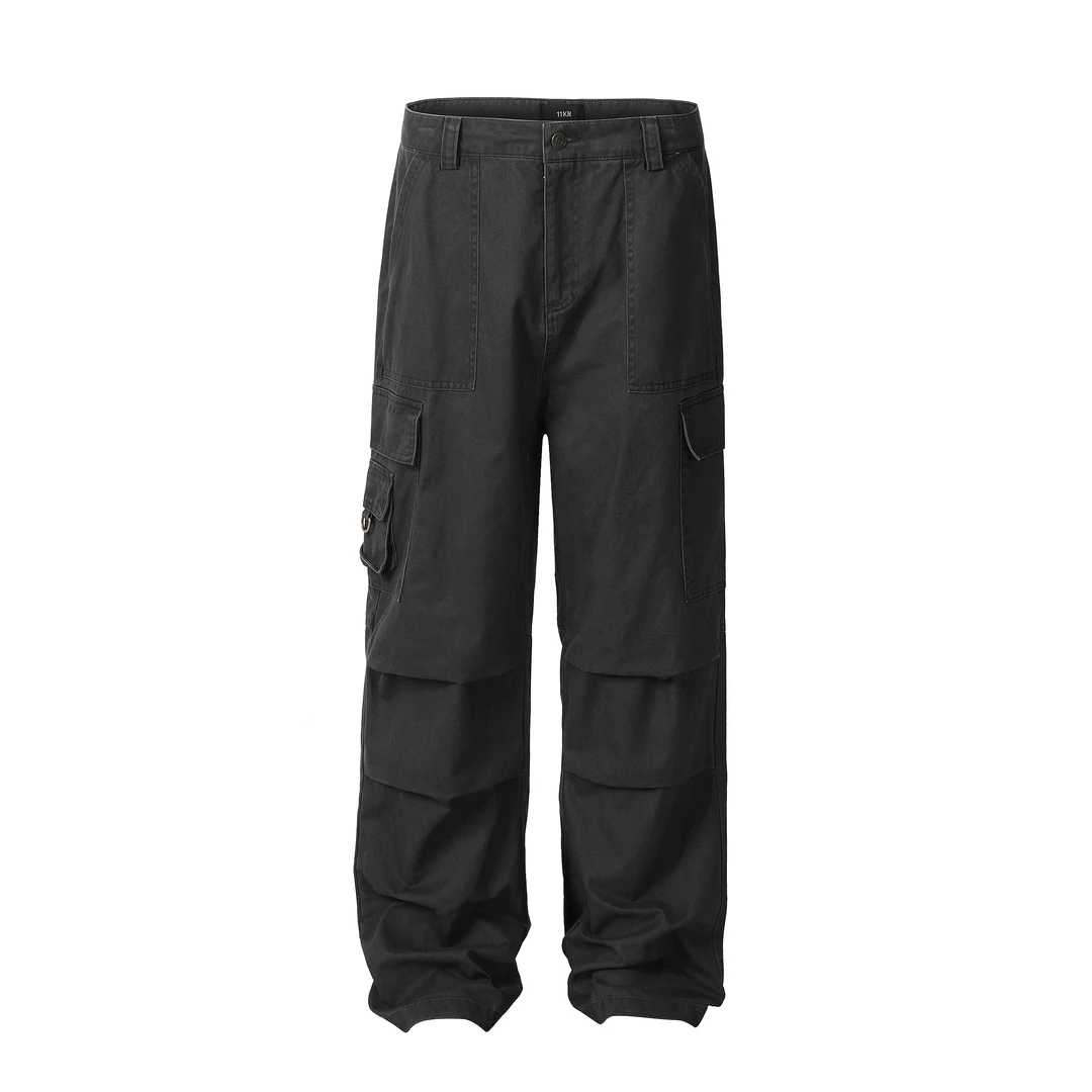 Leyue美式复古工装裤辣妹潮流秋冬休闲裤宽松直筒阔腿裤子