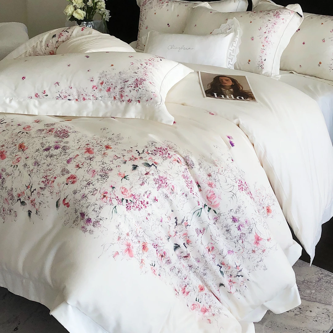 丽家平！巴黎春天 线下100（50*50）天丝棉磨毛四件套兰精LF天丝棉床