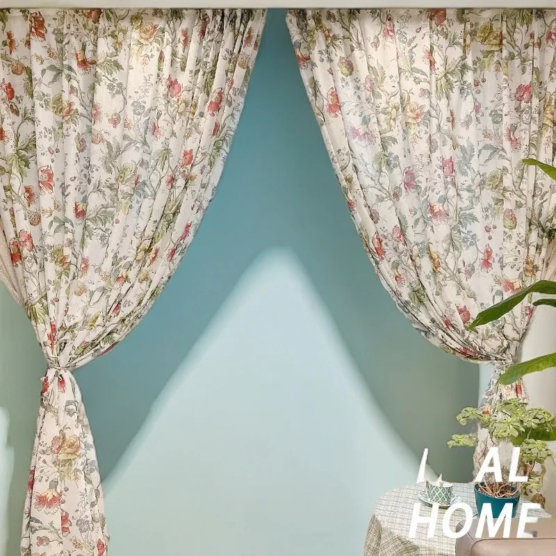 （240*260)缠枝牡丹亚麻印花厚窗帘