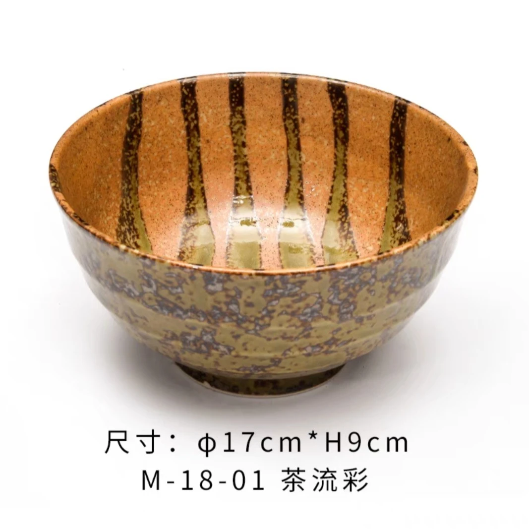 日本进口陶瓷和风碗釉下彩【茶流彩-1】