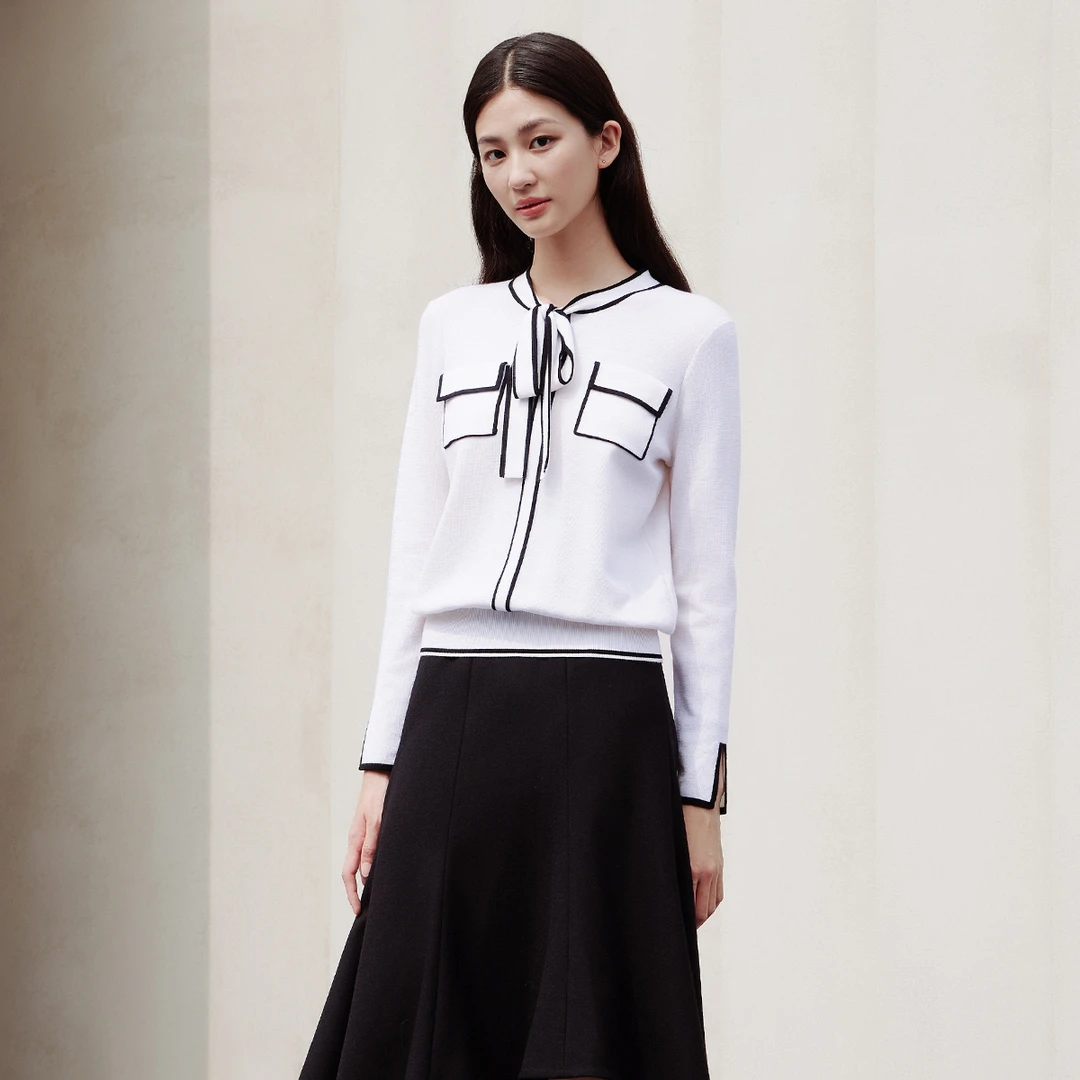 歌蒂诗冬季专柜新款简约知性减龄100%外穿针织衫女 8D41Z1641