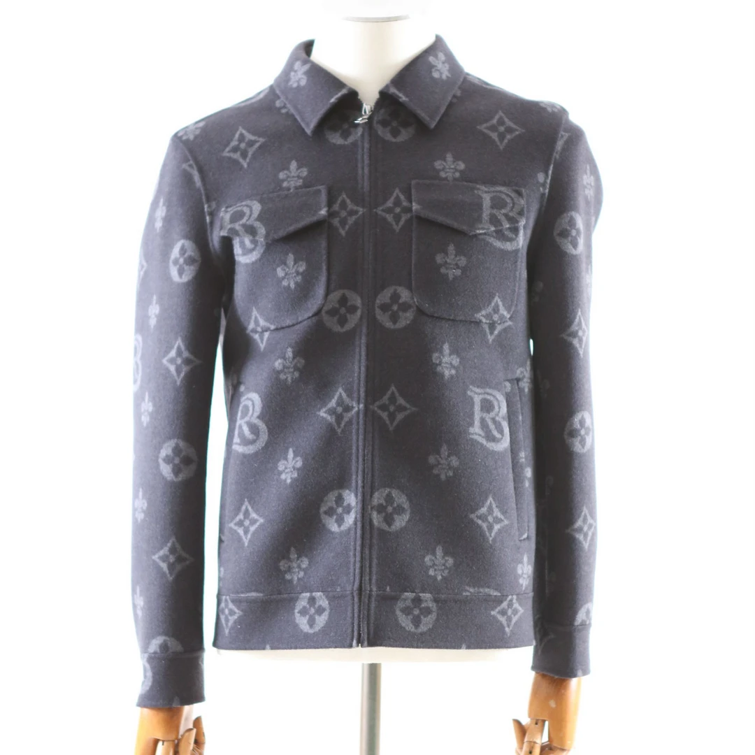 秋冬男士老花拉链正肩夹克